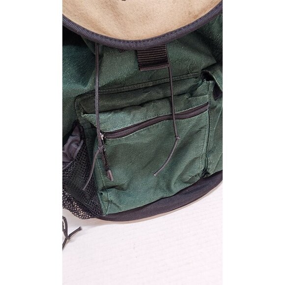 Eddie Bauer Green Canvas Backpack With Multiple Compartments & Drawstring Closur - Picture 5 of 16